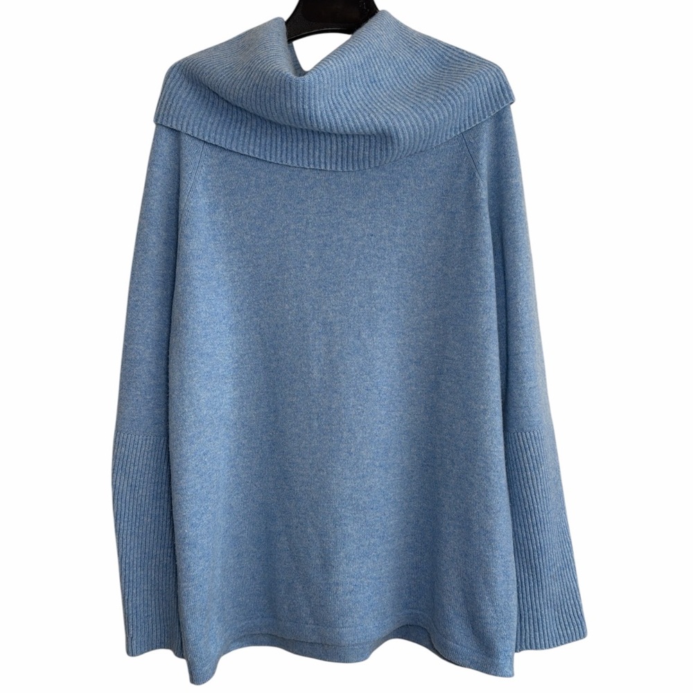 J.McLaughlin 100% Cashmere Light Blue Cowl Neck‎ Sweater XS